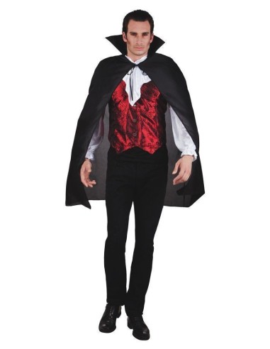 Mantello da dracula nero da 120 cm - di alta qualità, ideale per carnevale, feste a tema ed eventi speciali.