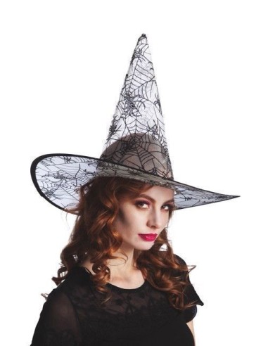 Chapeau Bruja Cobwebby Gray - Haute qualité, Idéal pour carnaval, festivités thématiques et événements spéciaux
