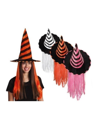 Chapéu de bruxa Rhona para crianças, 3 cores sortidas - de alta qualidade, ideal para carnaval, festas temáticas e eventos espec