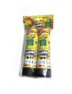 Emoji- Cañon confeti 16cm 2uds - de alta calidad, ideal para carnaval, fiestas temáticas y eventos especiales
