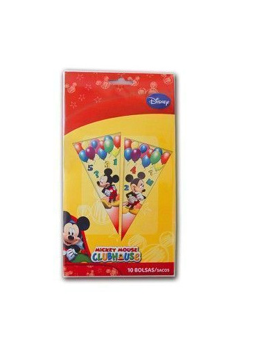 10 bolsas cono 20x40 mickey balloons - de alta calidad, ideal para carnaval, fiestas temáticas y eventos especiales