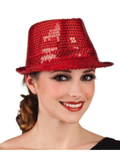 Chapeau de paillettes rouges - haute qualité, idéal pour carnaval, festivités thématiques et événements spéciaux