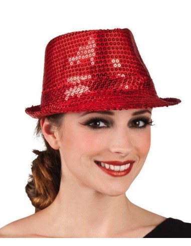 Cappello con paillettes rosse - di alta qualità, ideale per carnevale, feste a tema ed eventi speciali.