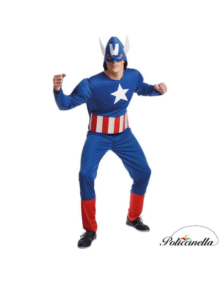 American Hero Disguise Size L - High Quality, Ideal for Carnival, Theme Festivities and Special Events