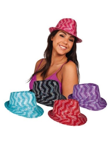 Cappello a tesa larga con 5 colori assortiti - di alta qualità, ideale per il carnevale, feste a tema ed eventi speciali.