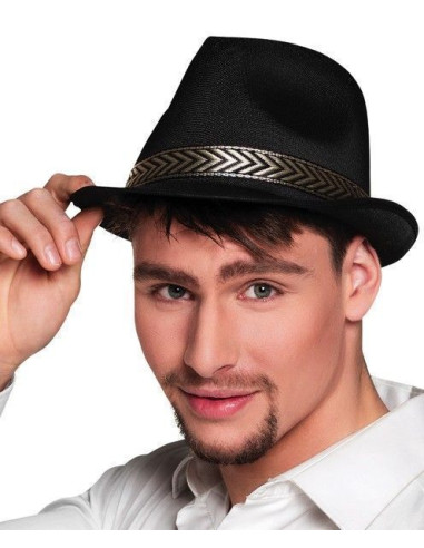 Sombrero ganster negro  neon - de alta calidad, ideal para carnaval, fiestas temáticas y eventos especiales