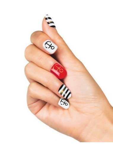 Set 24 uñas navy - de alta calidad, ideal para carnaval, fiestas temáticas y eventos especiales