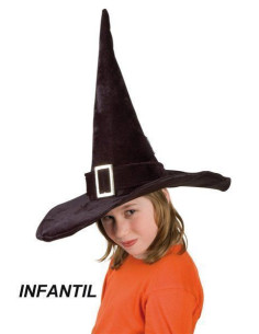 Chapeau pour enfants Sorcière noire 52-54cm - Haute qualité, idéal pour carnaval, festivités de thème et événements spéciaux