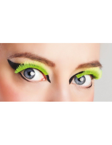 Cils jaune néon de base - de haute qualité, idéal pour carnaval, festivités thématiques et événements spéciaux