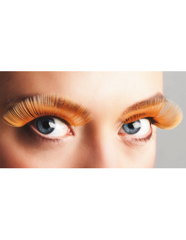 Pestañas xl naranja - de alta calidad, ideal para carnaval, fiestas temáticas y eventos especiales