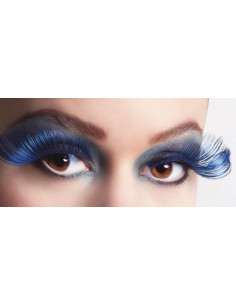 Grands cils noirs / bleus - de haute qualité, idéal pour carnaval, fêtes à thème et événements spéciaux