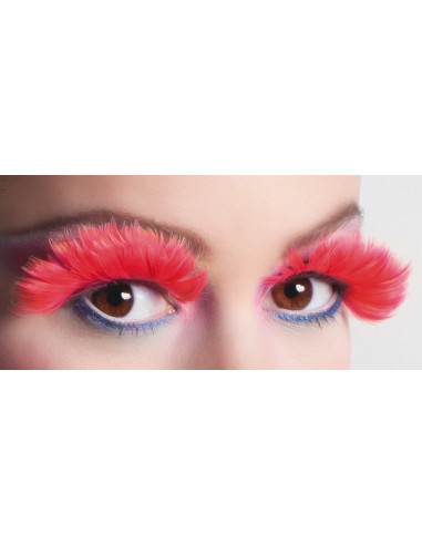 Pestañas pluma rojo - de alta calidad, ideal para carnaval, fiestas temáticas y eventos especiales