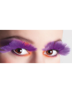 Pestañas pluma violeta - de alta calidad, ideal para carnaval, fiestas temáticas y eventos especiales