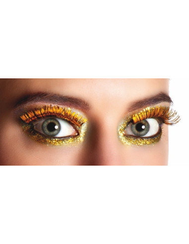 Pestañas metalicas oro - de alta calidad, ideal para carnaval, fiestas temáticas y eventos especiales