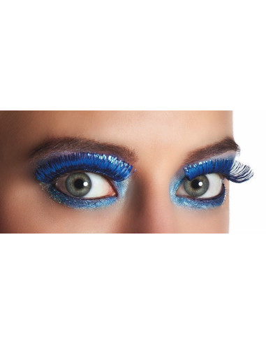 Blaue metallische Wimpern - hohe Qualität, ideal für Karneval, thematische Parteien und besondere Events