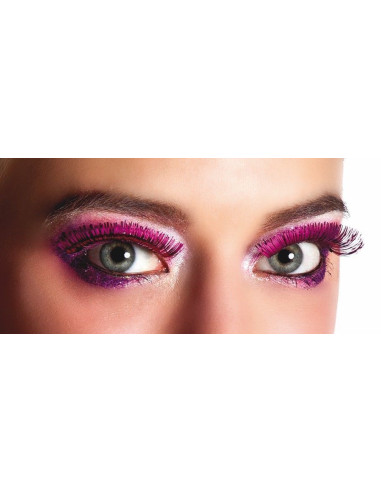 Pestañas metalicas rosa - de alta calidad, ideal para carnaval, fiestas temáticas y eventos especiales