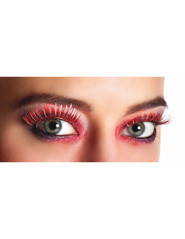 Pestañas holografic rojo - de alta calidad, ideal para carnaval, fiestas temáticas y eventos especiales