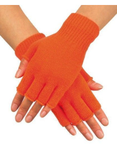 Guantes sin dedos naranja - de alta calidad, ideal para carnaval, fiestas temáticas y eventos especiales