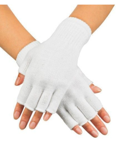 Guantes sin dedos blanco - de alta calidad, ideal para carnaval, fiestas temáticas y eventos especiales