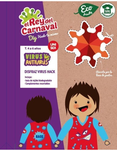 Chemise Virus Rouge Hack 3/5 ans - Haute qualité, idéal pour carnaval, fêtes à thème et événements spéciaux