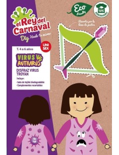 Rosa Troyan-Virus-Shirt 3/5 Jahre - Hohe Qualität, ideal für Karneval, Themenfeiern und besondere Events