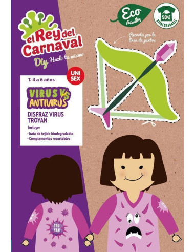 Chemise Virus Troyan Rose 3/5 ans - Haute qualité, idéal pour carnaval, fêtes à thème et événements spéciaux