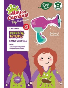 Green Virus Shirt Spam 3/5 years - High quality, ideal for carnival, Theme parties and special events