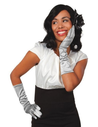 Guantes hasta el codo monte carlo plata - de alta calidad, ideal para carnaval, fiestas temáticas y eventos especiales
