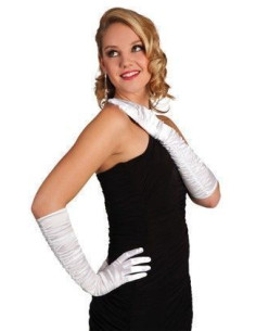 Gants Hollywood White Hollywood - Haute qualité, idéal pour carnaval, festivités thématiques et événements spéciaux