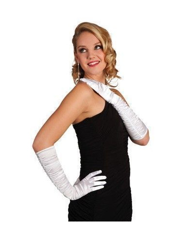 Guantes hasta el codo hollywood blanco - de alta calidad, ideal para carnaval, fiestas temáticas y eventos especiales