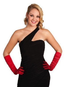 Guantes hasta el codo hollywood rojo - de alta calidad, ideal para carnaval, fiestas temáticas y eventos especiales