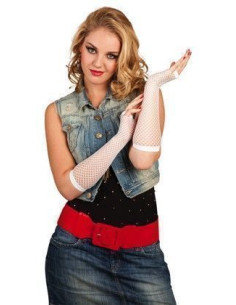 gloves up to Elbow New York White - High Quality, Ideal for Carnival, Theme Festivities and Special Events