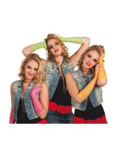 Luvas até Elbow New York Neon 3 Co - alta qualidade, ideal para carnaval, festas temáticas e eventos especiais