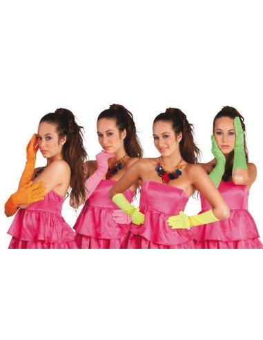 Guantes hasta el codo nice neon 4 colore - de alta calidad, ideal para carnaval, fiestas temáticas y eventos especiales