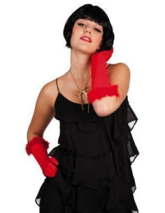 Gloves up to the red elbow - high quality, ideal for carnival, theme parties and special events