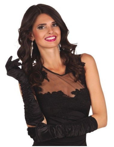 Guantes hasta el codo hollywood negro - de alta calidad, ideal para carnaval, fiestas temáticas y eventos especiales