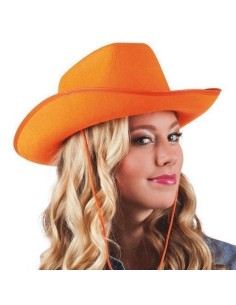 Hut fühlte Cowboy Orange - Hohe Qualität, ideal für Karneval, Themenfeierlichkeiten und besondere Veranstaltungen