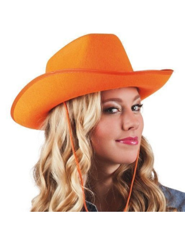 Sombrero fieltro vaquero naranja - de alta calidad, ideal para carnaval, fiestas temáticas y eventos especiales