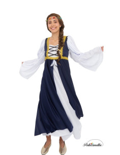 Traje azul medieval mulher tamanho m novo - alta qualidade, ideal para carnaval, festividades temáticas e eventos especiais