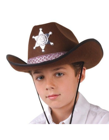 Sombrero sheriff junior marron - de alta calidad, ideal para carnaval, fiestas temáticas y eventos especiales