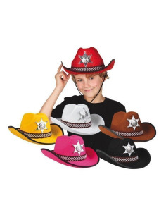 Hat Sheriff Junior 6 Colors SURVID - High Quality, Ideal for Carnival, Theme Festivities and Special Events