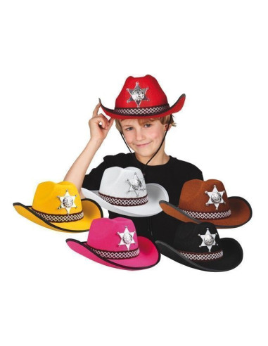 Hat Sheriff Junior 6 Colors SURVID - High Quality, Ideal for Carnival, Theme Festivities and Special Events