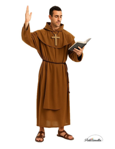 Costume Monk Size L - High Quality, Ideal for Carnival, Theme Festivities and Special Events