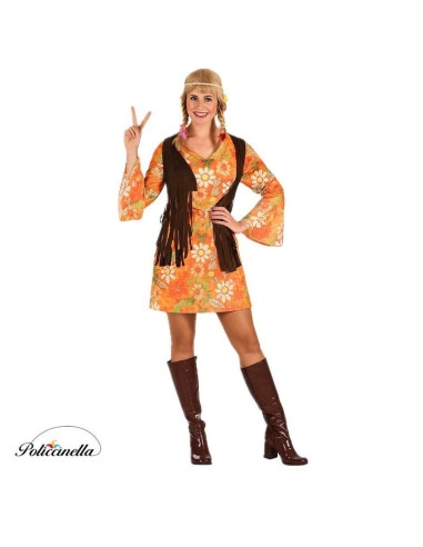 Kostüm Hippie-Frauengröße M - Hohe Qualität, ideal für Karneval, Themenfeierlichkeiten und besondere Events