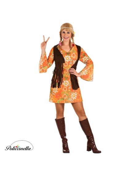 Kostüm Hippie-Frauengröße M - Hohe Qualität, ideal für Karneval, Themenfeierlichkeiten und besondere Events