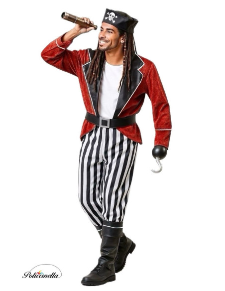 Pirate Disguise Size L - High Quality, Ideal for Carnival, Thematic Festivities and Special Events