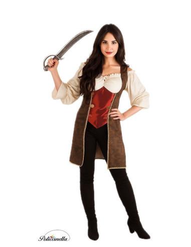 Pirate Disguise Luxury Size M - High Quality, Ideal for Carnival, Thematic Festivities and Special Events