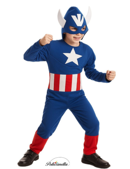 Costume American Hero - High Quality, Ideal for Carnival, Theme Festivities and Special Events