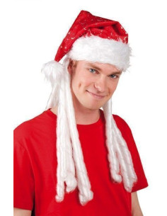 hat Rasta Santa with Hair - High Quality, Ideal for Carnival, Theme Festivities and Special Events