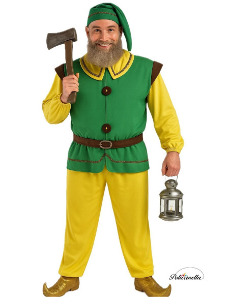 Costume Dwarf Size L - High quality, ideal for carnival, Theme parties and special events